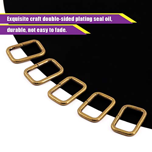 Swpeet 60Pcs Heavy Duty Metal Rectangle Ring - color: Bronze, size: 5/4 Inch