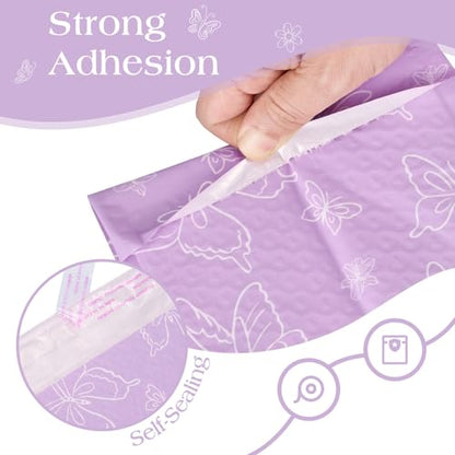 Metronic Cute Design Bubble Mailers 8.5x12 Inch 40 Pack Purple Butterfly - color: Purple Butterfly, size: 8.5x12" 40PC