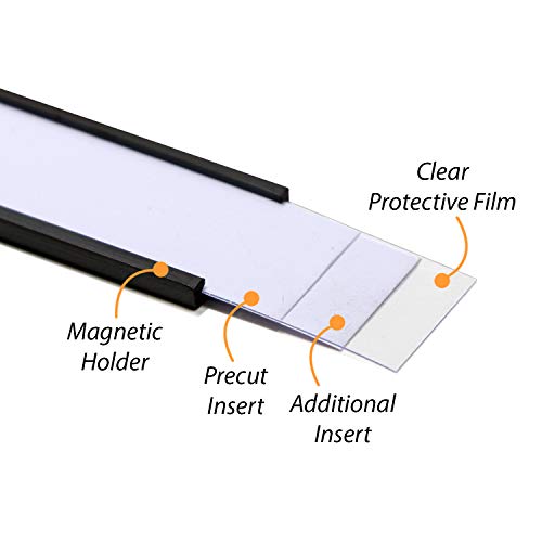 SmartSign Magnetic 'C' Channel Label Holders for Metal Racks and Shelves | 0.75" x 6" Pack of 25 - size: 0.75" x 6"