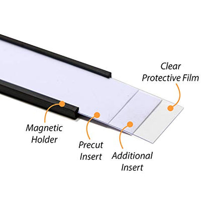 SmartSign Magnetic 'C' Channel Label Holders for Metal Racks and Shelves | 0.75" x 6" Pack of 25 - size: 0.75" x 6"