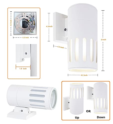 Dusk to Dawn Exterior Light Fixture, Waterproof Outdoor Lighting - color: Cylinder (White B - Dusk to Dawn )