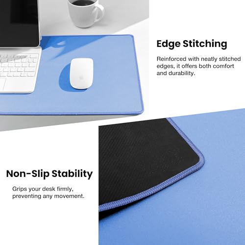 ALOANES Non-Slip Extended Mouse Pad Office&Home Desk Mat Stitched Edge - color: Blue, size: 31.5L x 11.8W inches