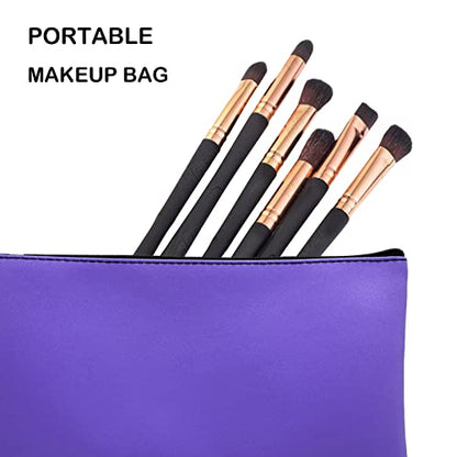 Zippered Security Bank Deposit Bag, PU Leather Cash and Coin Utility Pouch Bank Envelopes with Zipper (Blue) - color: Blue