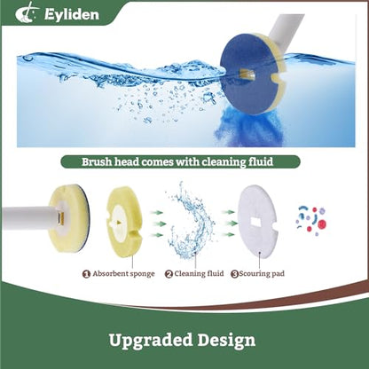Eyliden Disposable Toilet Brush Set, Wand with 40 Refills & Holder
