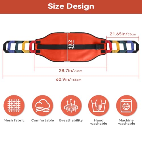 Transfer Sling,Transfer Belt for Elderly & disabled,Gait Belts for Seniors,Heavy Duty Patient Safety Belt,Mobility Standing&Lifting Aid for Disabled,Injured,Elderly,Safely Move from Bed and Wheelchair - color: Orange-c