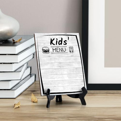 Kids' Menu 6x8 Dry Wipe Table Sign Easy Installation | Restaurant & Bar | Perfect To Clearly Direct Customers & Advertise Specials | No Pen Included - style: Kids' Menu