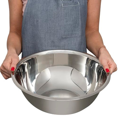 8 Quart Large Stainless Steel Mixing Bowls Set, 3-Pack, Nesting Bowls