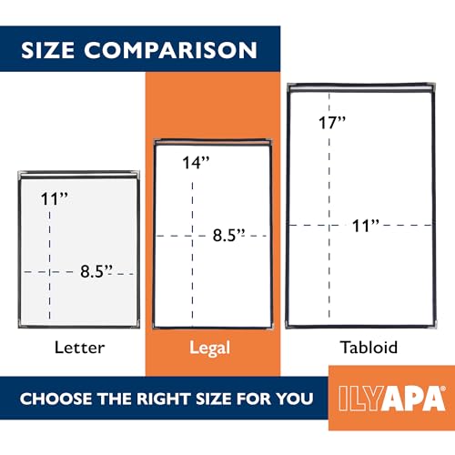 Ilyapa Clear Menu Covers, 8.5x14 Inch - 30 Pack, 2-View Single Page Design - color: Black, size: 8.5 x 14