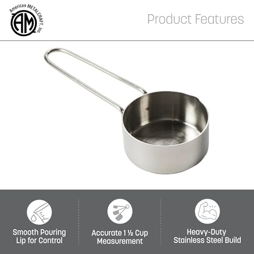 American Metalcraft 1-1/2 Cup Stainless Steel Measuring Cup,Silver - size: 1-1/2 Cup