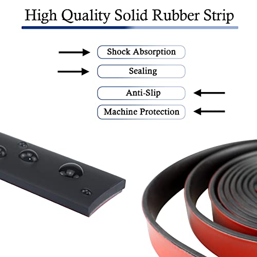 LSGCQ Neoprene Rubber Strips with Adhesive Backing Rubber Sheets - size: 1” Wide x 1/5" Thick x 20' Long