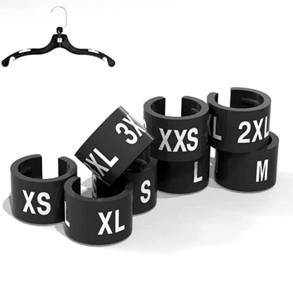 Black Plastic Hanger Size Clips - 800 Count, XXS-XXXL - size: XXS-3XL
