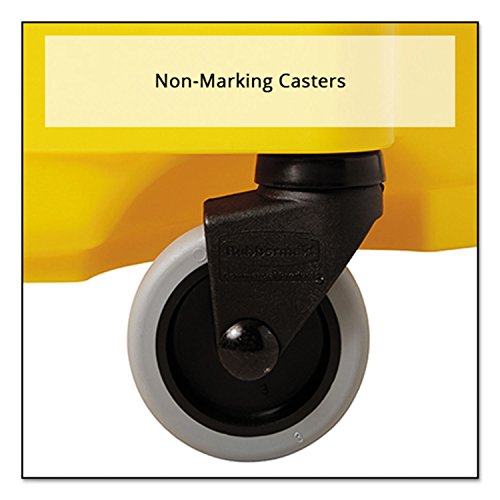 Rubbermaid Commercial Products WaveBrake 35 QT Side-Press Mop Bucket and Wringer Combo on Wheels with Dirty Water Bucket, Black, for Heavy-Duty Floor Cleaning - color: Black