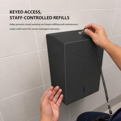 Paper Towel Dispenser Wall Mount - Multifold Trifold Paper Towel Dispensers - color: 3812-black