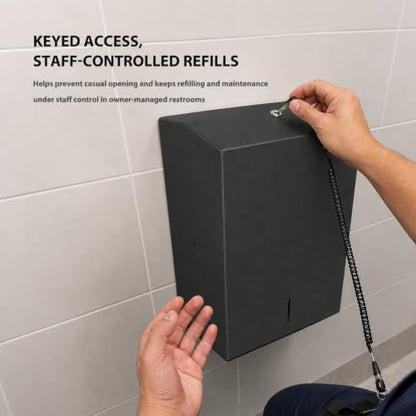 Paper Towel Dispenser Wall Mount - Multifold Trifold Paper Towel Dispensers - color: 3812-black
