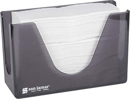 San Jamar Countertop Paper Towel Dispener, Manual Dispensing for Bathroom and Kitchen, 7" x 11" x 4.38", Black Pearl