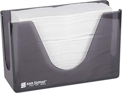 San Jamar Countertop Paper Towel Dispener, Manual Dispensing for Bathroom and Kitchen, 7" x 11" x 4.38", Black Pearl