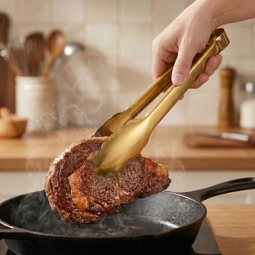 4 Pack Serving Tongs 12 Inch Salad Tongs Buffet Tongs Stainless Steel Food Tong Serving Utensils for Buffet Wedding Party Catering (12 Inch, Gold) - color: Gold, size: 12 Inch