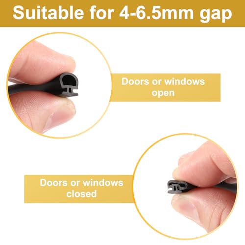 PATIKIL Window Weather Stripping Door Seal, 5/16" Wide Bulb Bubble TPE Weatherstrip Seal for 0.3" Slot Door Frame Window (10 m/33 ft, Black) - size: 0.3"