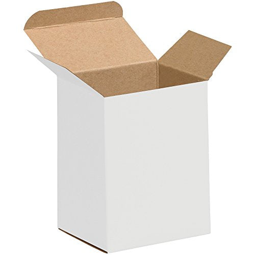 Aviditi White Folding Gift Boxes, 3" x 2" x 5", Pack of 500, Easy to Assemble Reverse Tuck Carton, for Small Gifts or Parts - color: White