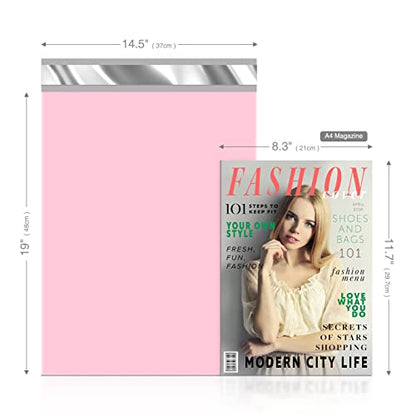 Fuxury Poly Mailers 14.5x19 Inch 50pc Shipping Bags for Small Business Pink - color: Light Pink, size: 14.5x19" 50pcs
