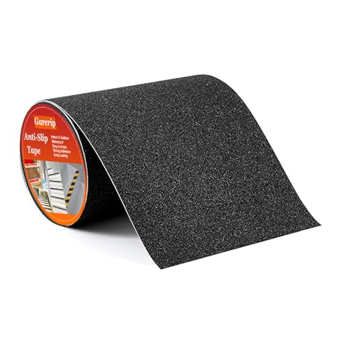 Black Anti Slip Traction Tape, 8 Inch x 35 Feet Non-Slip Grip Adhesive Tape to Indoor or Outdoor Stair,Tubs, Boats, Safety Grip Tape Non Skid Roll for Stair Steps - color: Black(Width 8inch), size: 8 Inch x 35 Feet