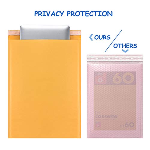 Pacific Mailer Bubble Mailer #0 Kraft Bubble Mailers Strong Adhesion Padded Envelopes Packaging for Small Business [7.25x9 (Usable Size 6.5"x9"), Self Seal, Pack of 50]