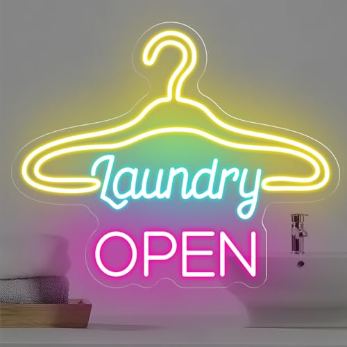 Laundry Neon Sign Laundromat Led Light Lightlaunderette Wall Art - color: Laundry Open