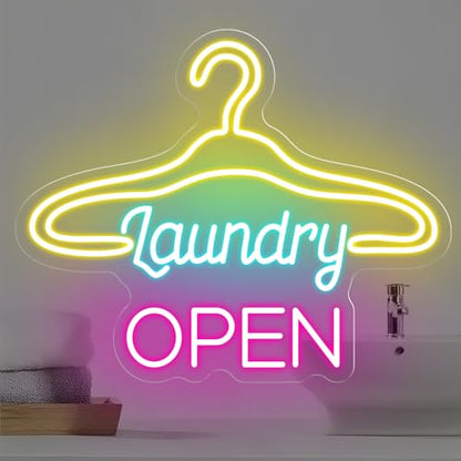 Laundry Neon Sign Laundromat Led Light Lightlaunderette Wall Art - color: Laundry Open