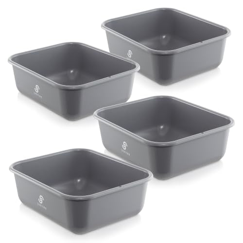 Jubilee 4-Pk Plastic Storage Bin, 11L Gray Commercial Busser Utility Tub - color: Gray, size: 11 L