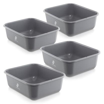 Jubilee 4-Pk Plastic Storage Bin, 11L Gray Commercial Busser Utility Tub - color: Gray, size: 11 L