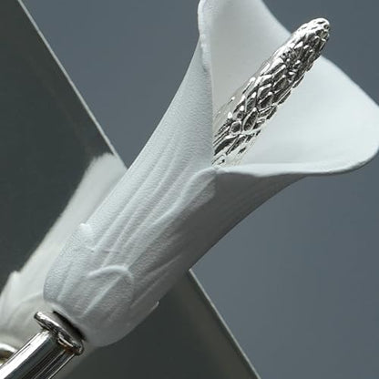 Napkin Holder for Table, Upright Paper Dispenser with Lily (silvery),wedding gift - color: Silver