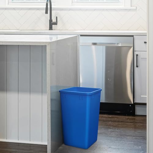 Rev-A-Shelf 2-Pack 35 Quart Polymer Replacement Trash Bin, Recycle Waste Garbage Container for Kitchen Cabinet Pullouts, Blue, RV-35-22-2 - Large Plastic Bins for Home and Office - color: Blue, style: 2 Pack