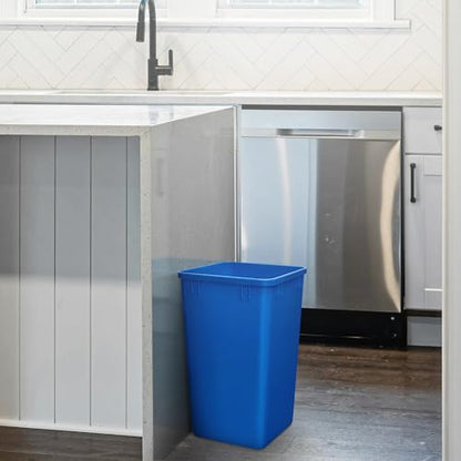 Rev-A-Shelf 2-Pack 35 Quart Polymer Replacement Trash Bin, Recycle Waste Garbage Container for Kitchen Cabinet Pullouts, Blue, RV-35-22-2 - Large Plastic Bins for Home and Office - color: Blue, style: 2 Pack