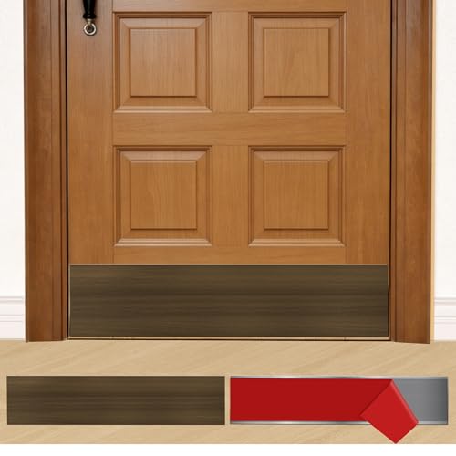 2 PCS 8" x 34" Self Adhesive Walnut Door Kick Plate for Bottom of 36" Door - color: Ebony Wood Grain, size: 2 PCS