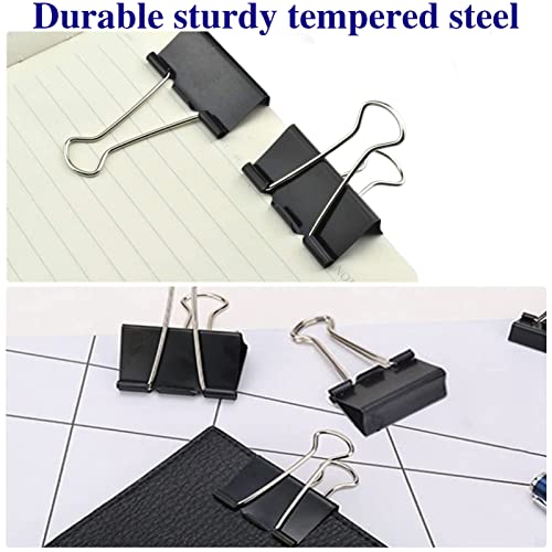 Large Binder Clips 2 Inch (72 Pack), Extra Large Binder Clips Big Paper Clamps Giant Clips for Office and Home Supplies, Black