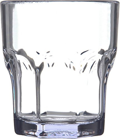 Carlisle FoodService Products Louis Clear Tumbler Short Glass for Restaurants, Catering, Kitchens, Plastic, 8 Ounces, Clear, (Pack of 24) - size: 8 Ounces, style: 24 Pack