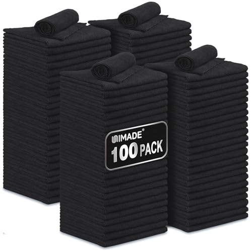 UNIMADE Microfiber Cleaning Cloth, 100 Pack Microfiber Towels for Cars - color: Black, size: 100pk