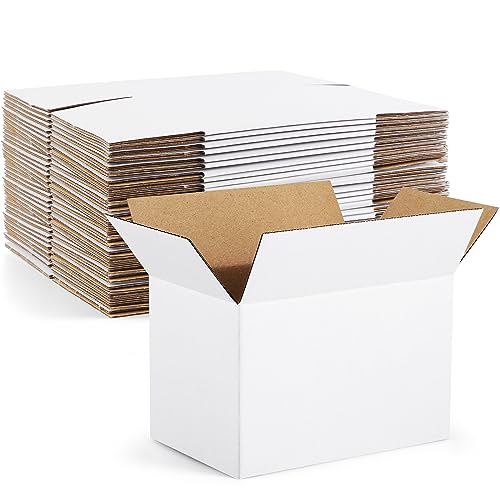 Eupako 6x4x4-Small-Shipping-Boxes-30-Pack-White-Corrugated-Box-Mailers, Cardboard Boxes for Packaging Small Business, Mailing - color: White, size: 6x4x4 Inches (30 Pack)