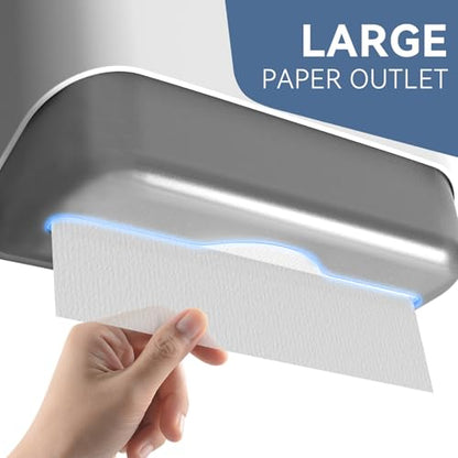 Commercial Paper Towel Dispenser Wall Mount C-Fold Multifold Trifold Hand Towels Dispenser for Bathroom, Two Key Lock Design No-Drilling Adhesive & Screws Included, ABS Built, White-PN6012 - color: White-pn6012
