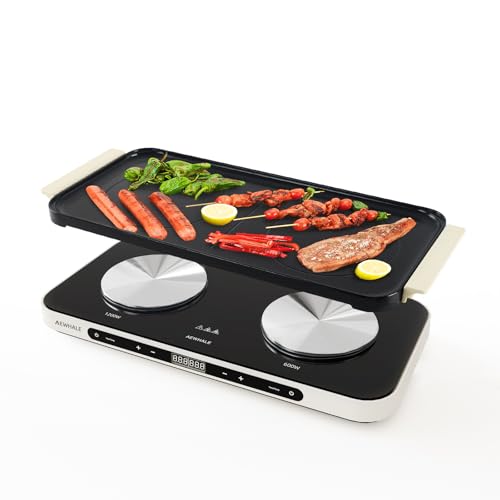 AEWHALE Countertop 2 Burners, Electric Hot Plate