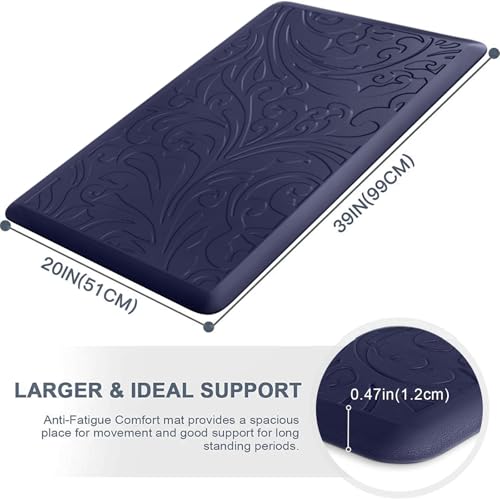 Kitchen Mat Cushioned Anti-Fatigue Comfort Standing Mat Rug for Home,Office - color: Blue, size: 1'8" x 3'3" (Rectangular)