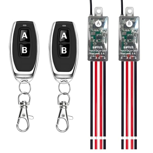 Mini Wireless Switch,5V/12V/24V/5A Relay 2 Way Remote Control Switch. - size: 2 Way 5V-24V 5A Mini Remote Switch