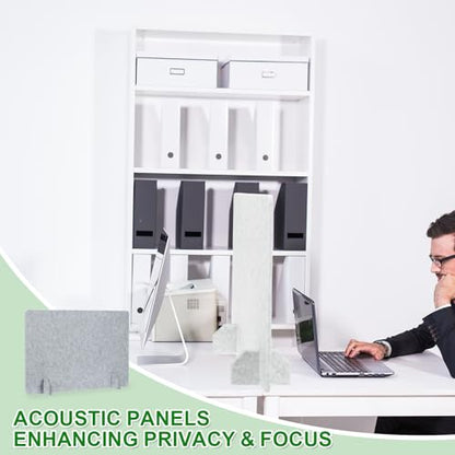 PATIKIL Desk Dividers 24" x 16",with 4Pcs Support Feet, Cement Gray Style C - color: Cement Gray Style C, size: 24" x 16"