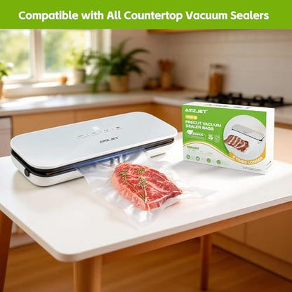 Vacuum Sealer Bags 200 Quart 8" x 12", BPA Free, Commercial Grade Textured Food Vacuum Sealer Bag, Thick Embossed Bags for Storage and Sous Vide Cooking - size: 8"x10"
