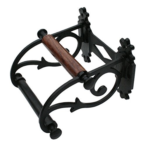 Renovators Supply Manufacturing Toilet Paper Holder Stand Wall Mount 6.5 in.Black Aluminum Toilet Paper Roll Holder with Mounting Hardware - color: Victorian Black