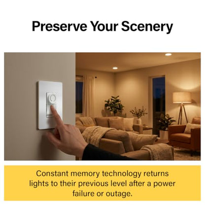 Legrand 450W Deco Rotary LED Dimmer Light Switch 3-Way White 1 Pack - size: 1 Count (Pack of 1)