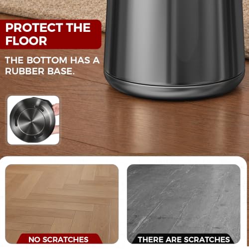 10L/2.6Gal Brushed Bathroom Garbage Can with Flip Lid - color: black gold