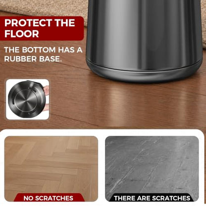 10L/2.6Gal Brushed Bathroom Garbage Can with Flip Lid - color: black gold