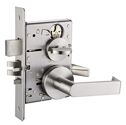 Commercial Heavy Duty Mortise Lock Handle Set for Entrance/Office Front Door F20 - color: Rose / Entry