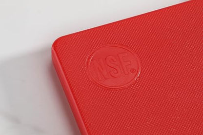 New Star Foodservice 12" x 18" Red Polyethylene Cutting Board - color: Red, size: 18"L x 12"W